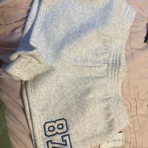 Brand New Gray Shorts with Blue 87 Print